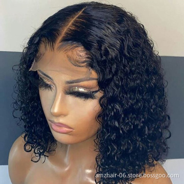 Cheap Afro Kinky Curly Raw Indian Virgin Human Hair Hd Full Lace Frontal Bob Wigs Human Hair Transparent Lace Front Wig Vendor
